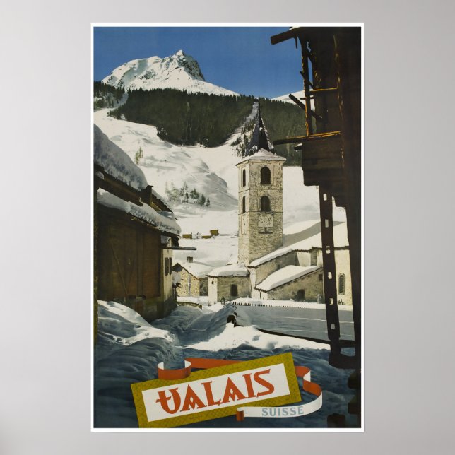 Valais,Schweiz,Suisse,Ski-Poster Poster (Framsidan)