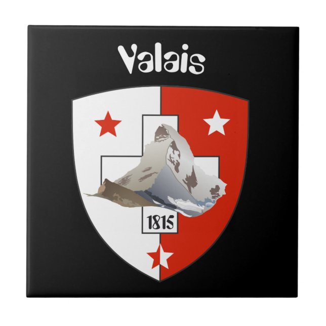 Valais / Wallis Schweiz Fliese Kakelplatta (Framsidan)