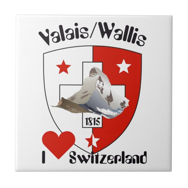 Valais / Wallis Schweiz Fliese Kakelplatta (Framsidan)