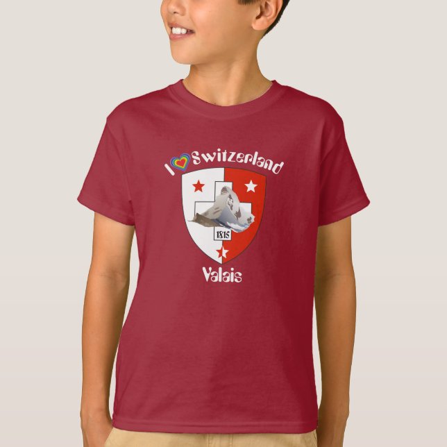 Valais / Wallis Schweiz-Suisse T-Shirt (Framsida)