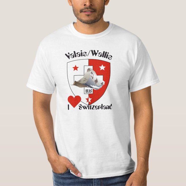 Valais / Wallis Schweiz-Suisse T-Shirt (Framsida)