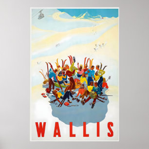 Valais Wallis Zermatt Skida Schweiz Schweiziska Al Poster