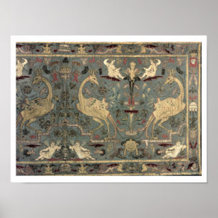 Valance of Renaissance design, 1700-talet (silke) Poster