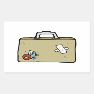 Välanvända resväskor rektangulärt klistermärke