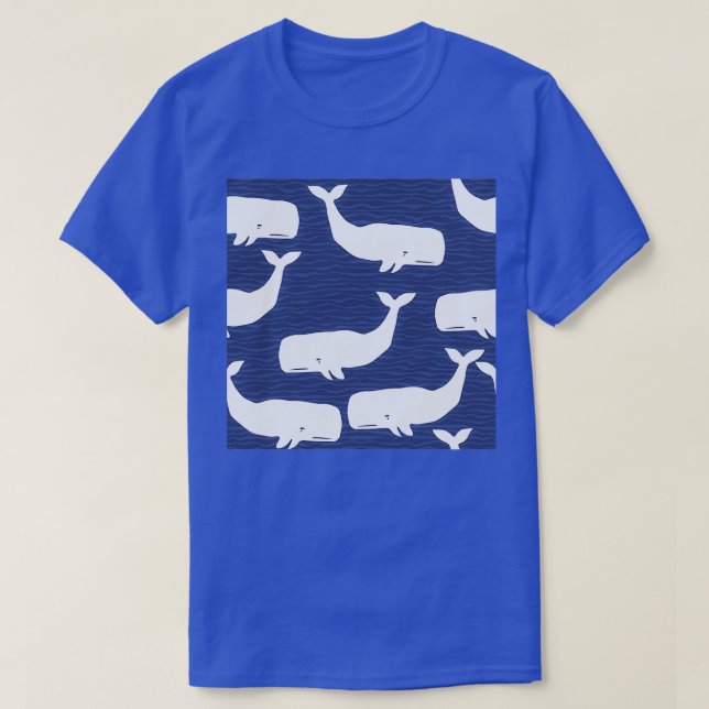 Valar Blue och White Whale T Shirt (Design framsida)