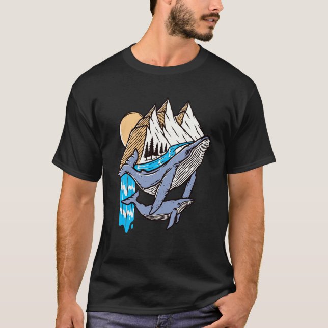 Valar Hajar Ocean Diving Sea Animals T Shirt (Framsida)