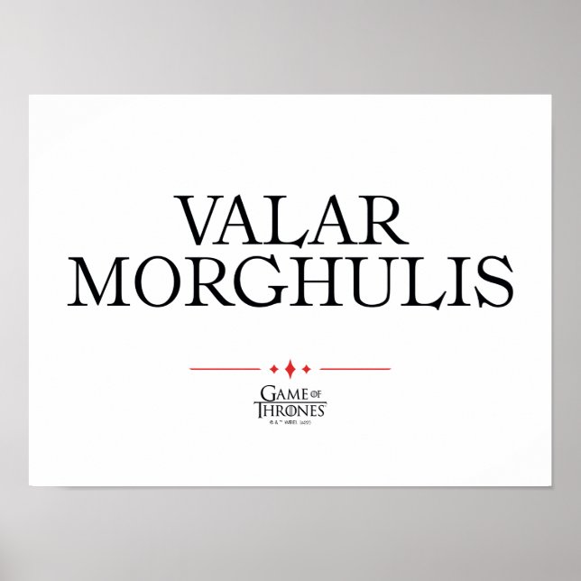 Valar Morghulis Poster (Framsidan)
