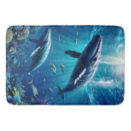 Valar och koraller badrumsmatta