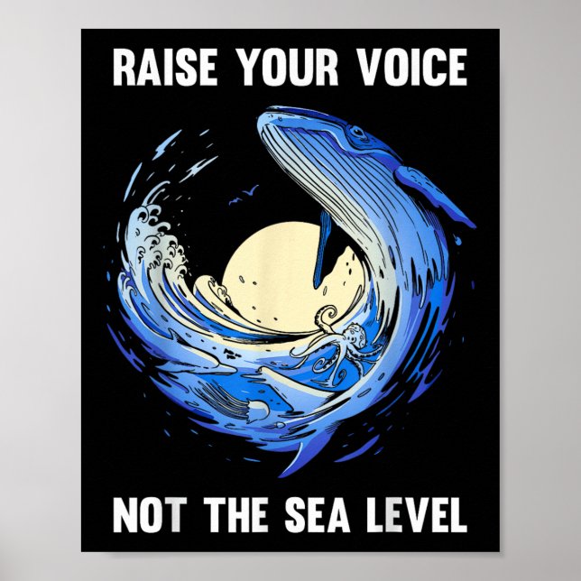Valar till havs, miljöskydd Klimatet Poster (Framsidan)