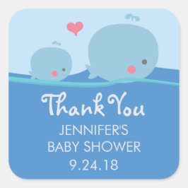 Valar under Sea Baby Shower Tack Sticker Fyrkantigt Klistermärke