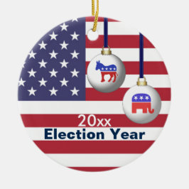 Valårsrepublikan eller demokratisk jul julgransprydnad keramik