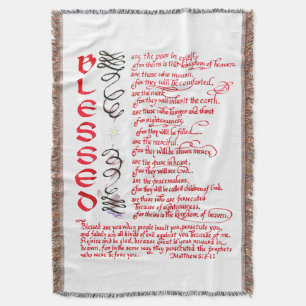 Välbeatitudes Bible Verse Christian Filt