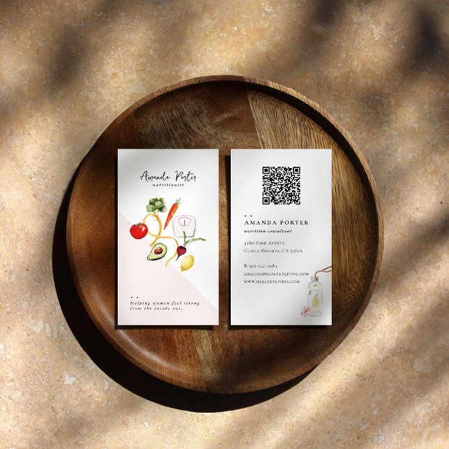 Välbefinnande varumärke | Nutritionist QR-kod Visitkort (Skapare uppladdad)