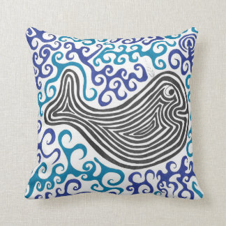 Valblått virvlar runt havsdekorativ kudde