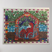 vald brud i palanquin i Madhubani stil