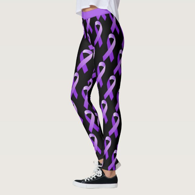 Våld i hemmet DV Medvetenhet Lila Band Leggings (Vänster)