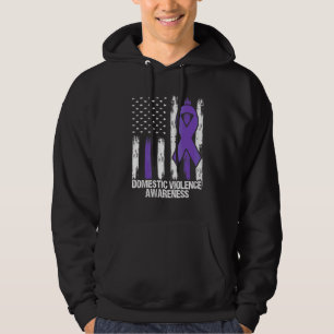 våld i nära relationer medvetenhet lila band flagg hoodie