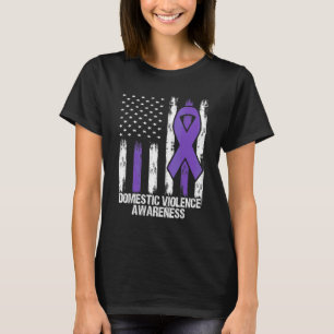 våld i nära relationer medvetenhet lila band flagg t shirt