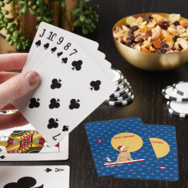 Valdagsvalar Surfande Tomte Hund som Spelar Kort Casinokort