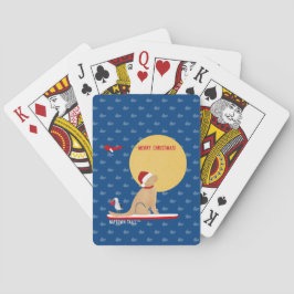 Valdagsvalar Surfande Tomte Hund som Spelar Kort Casinokort