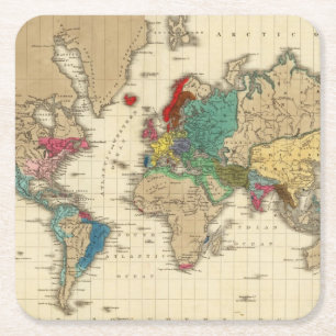 Välde av den Napoleon Bonaparte ANNONSEN 1811 Underlägg Papper Kvadrat