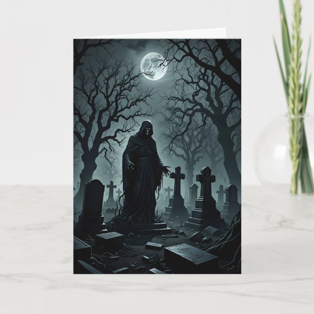 Våldet i Graveyard Halloween Kort (Framsida)