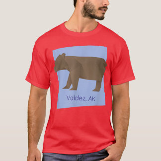 Valdez AK Brown Origami Bear Abstrakt Geometrical T Shirt