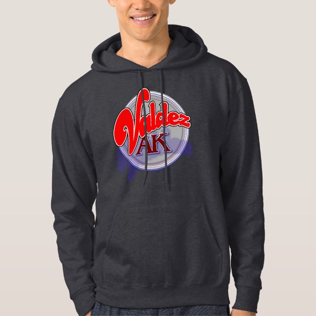 Valdez AK nedslagskjorta Sweatshirt Med Luva (Framsida)