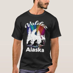 Valdez Alaska Aurora Borealis Isbjörn Späckhuggare T Shirt