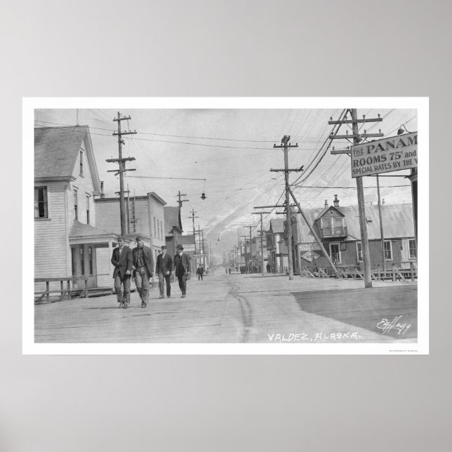 Valdez, Alaska Street 1912 Poster (Framsidan)