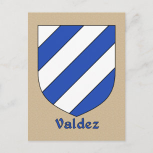 Valdez Family Heraldic Shield Vykort