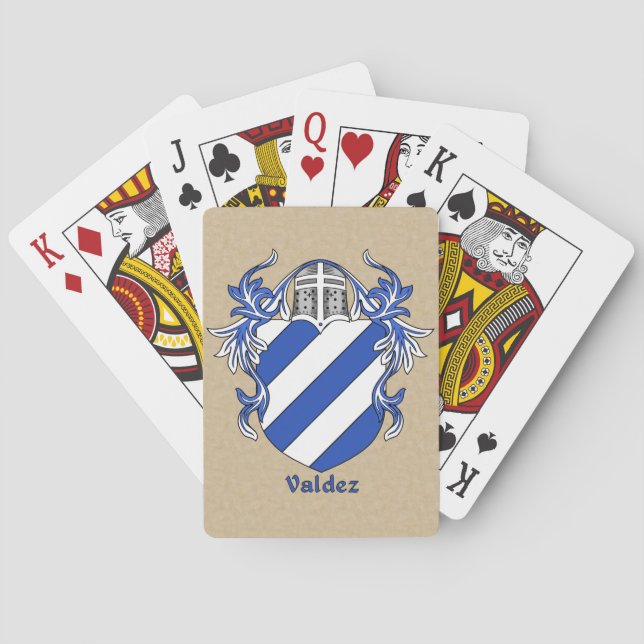 Valdez Heraldic Shield med Mantling Spel Kort (Baksidan)