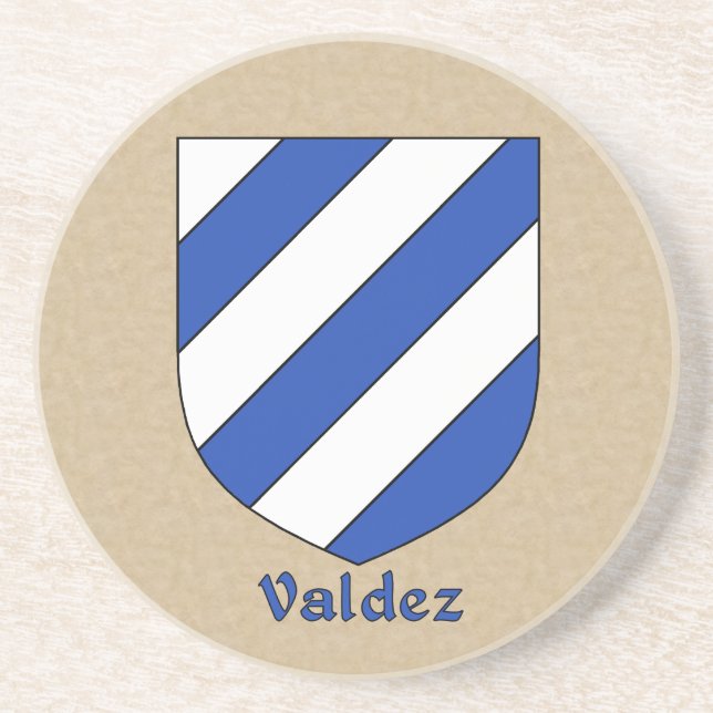 Valdez Heraldic Shield Underlägg Sandsten (Framsidan)