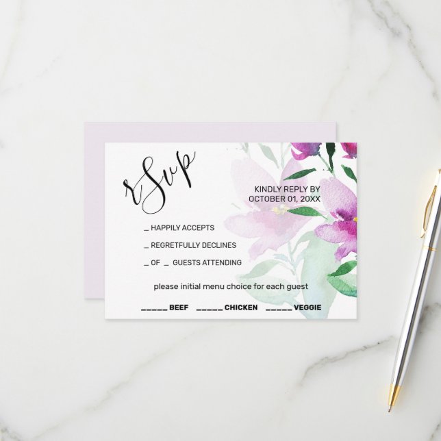 Våldfärgsblommor i Rosa med våld OSA Kort (Fram/Back In Situ)