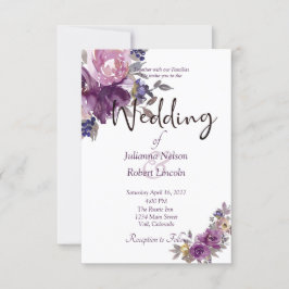 Våldfärgsinbjudan till blommigten bröllopsinbjudan inbjudningar