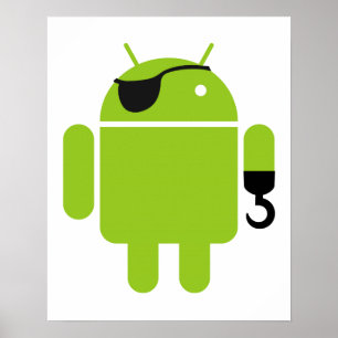 Väldig pirat för Androidrobot Poster