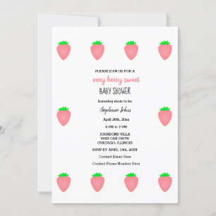 Väldigt berry Sweet Strawberry Baby Shower Flicka Inbjudningar