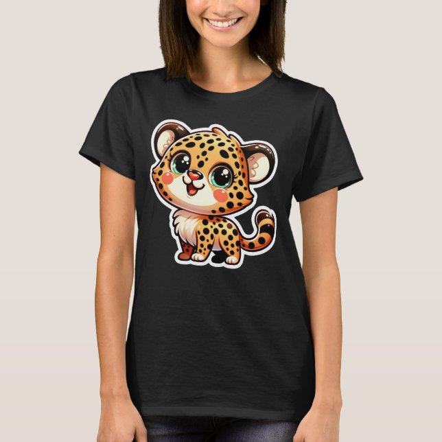 Väldigt Cute Cheetah T Shirt (Framsida)