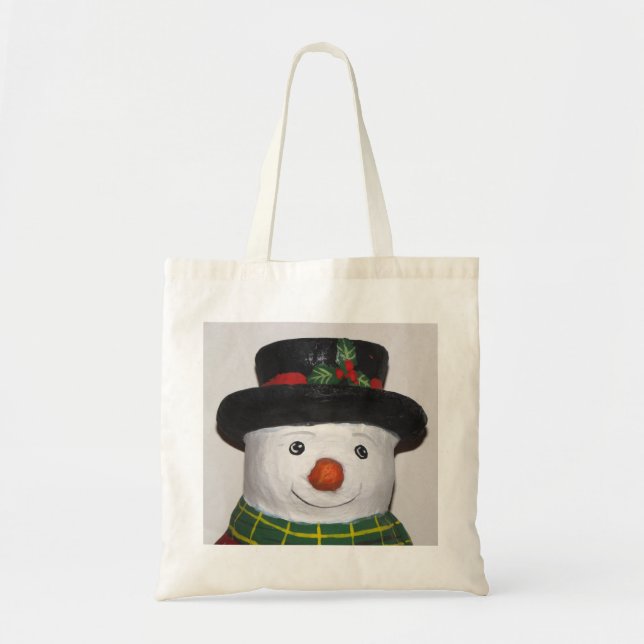 Väldigt Cute Snögubbe Tote Bag Tygkasse (Framsidan)