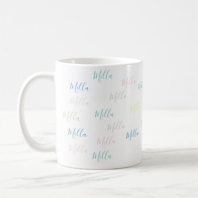 väldigt enkel och diskret mönster av handskrivna n kaffemugg (Vänster)