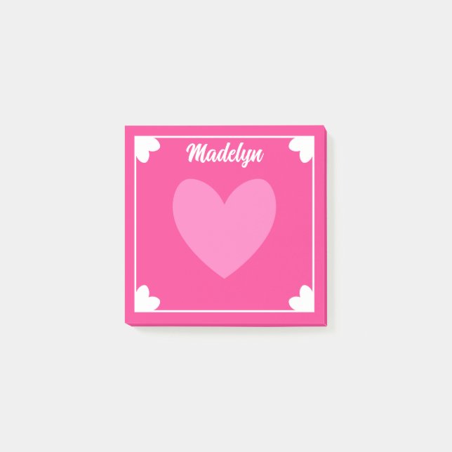 Väldigt Girly Shock rosa White lyssnar på ditt nam Post-it Block (Framsida)