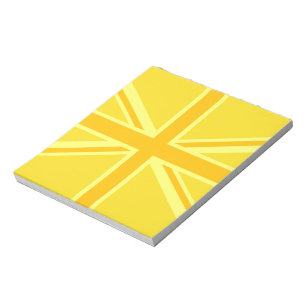 Väldigt Gult Union Jack British Flagga Anteckningsblock