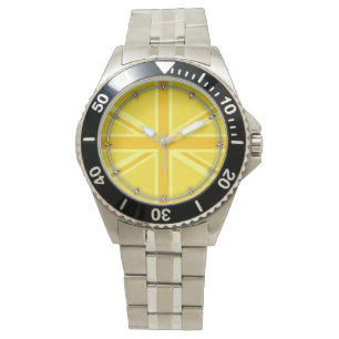 Väldigt Gult Union Jack British Flagga Armbandsur