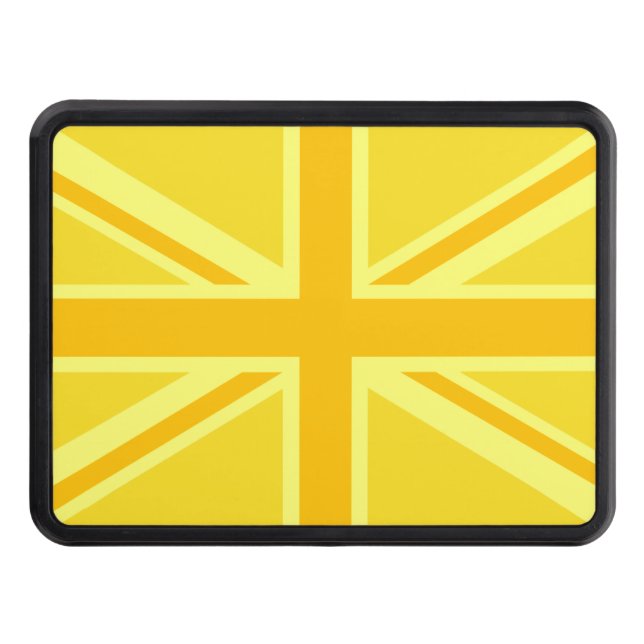 Väldigt Gult Union Jack British Flagga Skydd För Dragkrok (Framsidan)