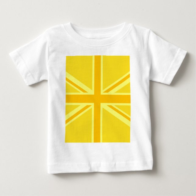 Väldigt Gult Union Jack British Flagga T Shirt (Framsida)