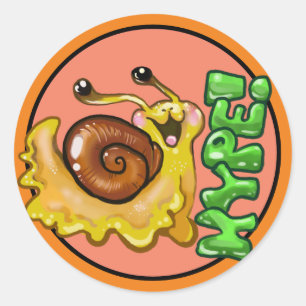 VÄLDIGT HYPE! Snigel Emote Runt Klistermärke