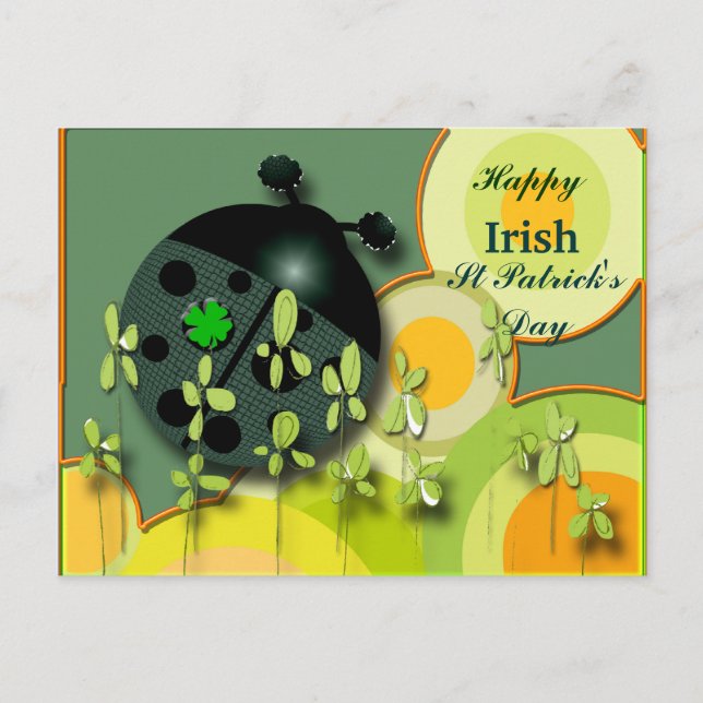 Väldigt Irish Ladybug Vykort (Framsida)