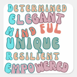 väldigt krävande sinnesrörelse fyrkantigt klistermärke