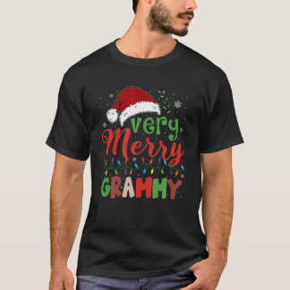 Väldigt Merry Grammy Santa Hat Julafton Light Fami T Shirt