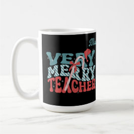 Väldigt Merry Teacher jul Retro Kaffemugg